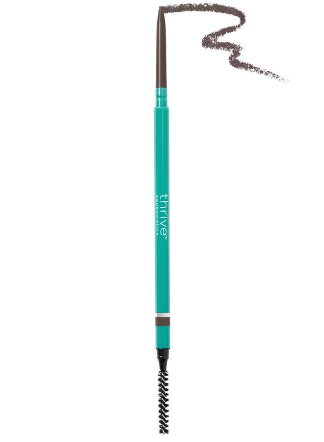 Thrive Causemetics Infinity Waterproof Eyebrow Pencil, Retractable Brow Pencil with Hyaluronic Acid & Shea Butter, Dual Ended Eyebrow Brush Spoolie, Fine Tip, Vegan & Cruelty Free, Serena (Deep Brown) - Image 1